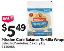 Stop&Shop Mission Carb Balance Tortilla Wraps offer
