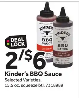 Stop&Shop Kinder's BBQ Sauce offer