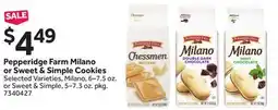 Stop&Shop Pepperidge Farm Milano or Sweet & Simple Cookies offer