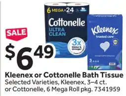 Stop&Shop Kleenex or Cottonelle Bath Tissue offer