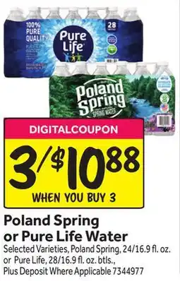 Stop&Shop Poland Spring or Pure Life Water offer