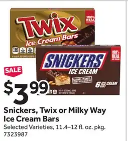 Stop&Shop Snickers, Twix or Milky Way Ice Cream Bars offer
