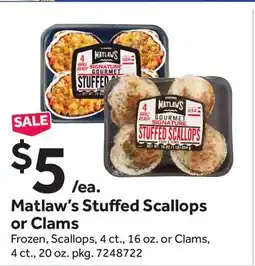 Stop&Shop Matlaw's Stuffed Scallops or Clams offer