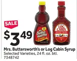 Stop&Shop Mrs. Buttersworth's or Log Cabin Syrup offer