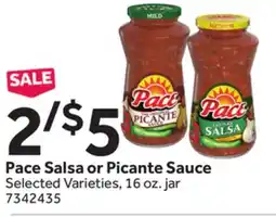 Stop&Shop Pace Salsa or Picante Sauce offer