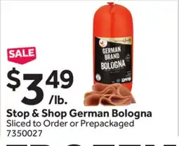 Stop&Shop Stop & Shop German Bologna offer