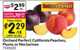 Stop&Shop Orchard Perfect California Peaches, Plums or Nectarines offer