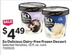 Stop&Shop So Delicious Dairy-Free Frozen Dessert offer