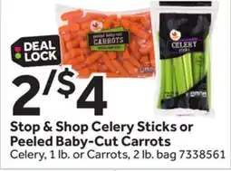 Stop&Shop Stop & Shop Celery Sticks or Peeled Baby-Cut Carrots offer