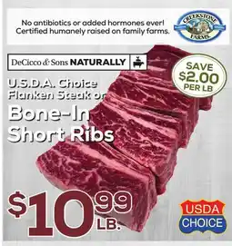 DeCicco & Sons Bone-In Short Ribs offer
