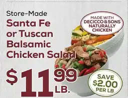 DeCicco & Sons Santa Fe or Tuscan Balsamic Chicken Salad offer