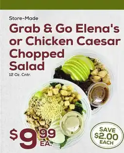 DeCicco & Sons Grab & Go Elena's or Chicken Caesar Chopped Salad offer