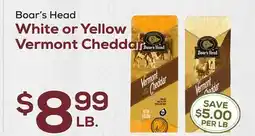 DeCicco & Sons Boar's Head White or Yellow Vermont Cheddar offer