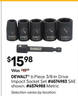 Lowe's 6-Piece 3/8-In Drive Impact Socket Set offer