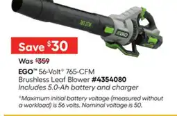 Lowe's 56-VoltG 765-CFM Brushless Leaf Blower offer
