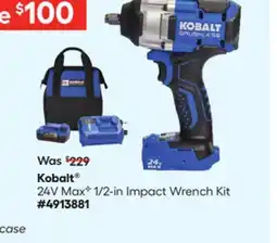 Lowe's 24V MaxC 1/2-in Impact Wrench Kit offer