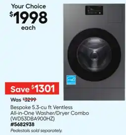 Lowe's Bespoke 5.3-cu ft Ventless All-in-One Washer/Dryer Combo offer