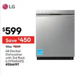 Lowe's 48-Decibel Dishwasher with 3rd Rack offer