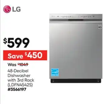 Lowe's 48-Decibel Dishwasher with 3rd Rack offer