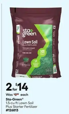 Lowe's 1.5-cu ft Lawn Soil Plus Starter Fertilizer offer