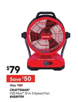 Lowe's V20 MaxF 12-in 3-Speed Fan offer