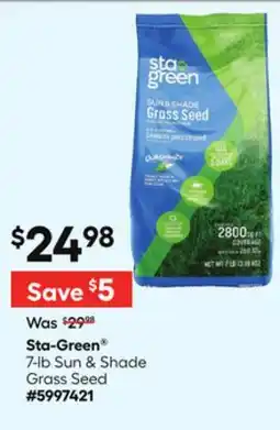 Lowe's 20-lb Sun & Shade Grass Seed offer