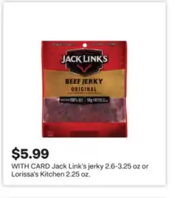 CVS Jack Link's jerky 2.6-3.25 oz or Lorissa's Kitchen 2.25 oz offer
