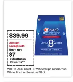 CVS Crest 3D Whitestrips Glamorous White 14 ct. or Sensitive 18 ct offer