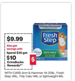 CVS Arm & Hammer 14-20lb., Fresh Step 14lb., Tidy 14lb. or lightweight 6lb offer
