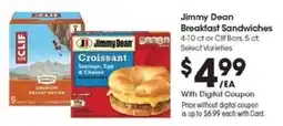 Kroger Jimmy Dean Breakfast Sandwiches offer