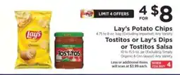 ShopRite Lay's Potato Chips & Tostitos or Lay's Dips or Tostitos Salsa offer