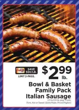 ShopRite Bowl & Basket Family Pack Italian Sausage offer