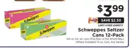 ShopRite Schweppes Seltzer Cans 12-Pack offer