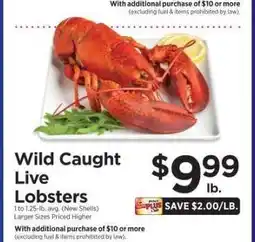 ShopRite Wild Caught Live Lobsters offer