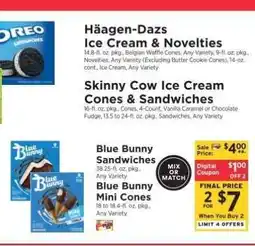 ShopRite Blue Bunny Sandwiches & Mini Cones offer