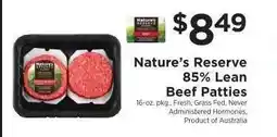 ShopRite Nature’s Reserve 85% Lean Beef Patties offer