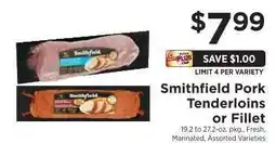 ShopRite Smithfield Pork Tenderloins or Fillet offer
