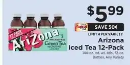 ShopRite Arizona Iced Tea 12-Pack offer