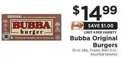 ShopRite Bubba Original Burgers offer