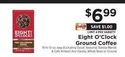 ShopRite Eight O'Clock Ground Coffee offer