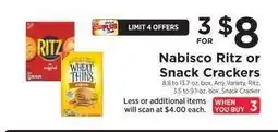 ShopRite Nabisco Ritz or Snack Crackers offer