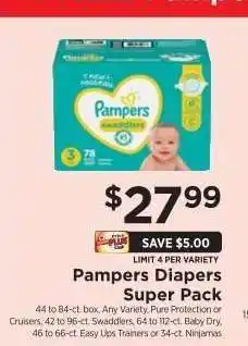 ShopRite Pampers Diapers Super Pack offer