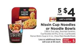 ShopRite Nissin Cup Noodles or Noodle Bowls offer