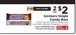 ShopRite Snickers Single Candy Bars offer