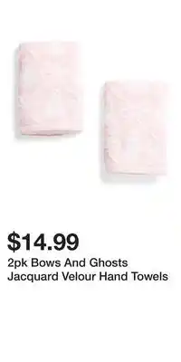 TJ Maxx 2pk Bows And Ghosts Jacquard Velour Hand Towels offer