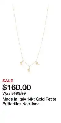 TJ Maxx Made In Italy 14kt Gold Petite Butterflies Necklace offer