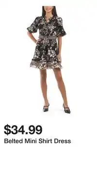 TJ Maxx Belted Mini Shirt Dress offer