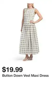 TJ Maxx Button Down Vest Maxi Dress offer