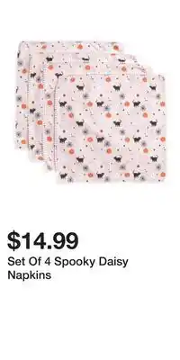 TJ Maxx Set Of 4 Spooky Daisy Napkins offer