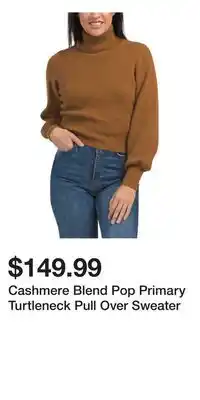 TJ Maxx Cashmere Blend Pop Primary Turtleneck Pull Over Sweater offer